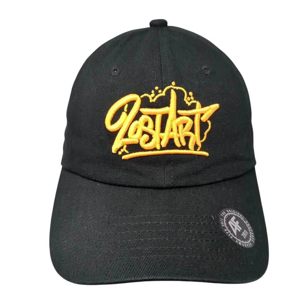 Academy Fits Slideback Hat Black One Size Adjustable Embroidered Art